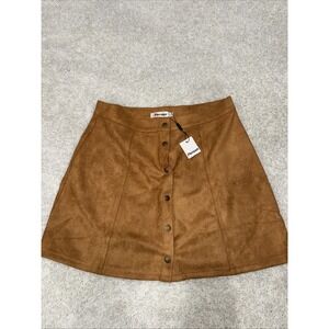 Women's faux suede brown miniskirt in size XL